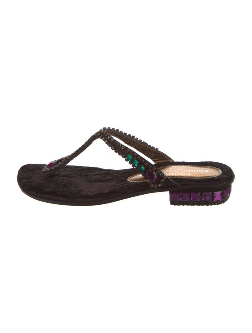 Donald Pliner Satin Printed T-Strap Sandals