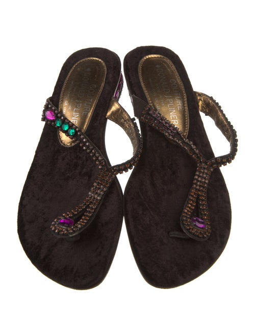 Donald Pliner Satin Printed T-Strap Sandals