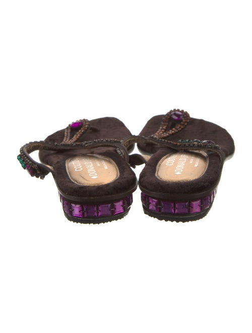 Donald Pliner Satin Printed T-Strap Sandals