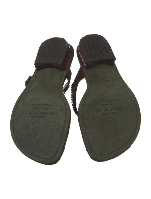 Donald Pliner Satin Printed T-Strap Sandals