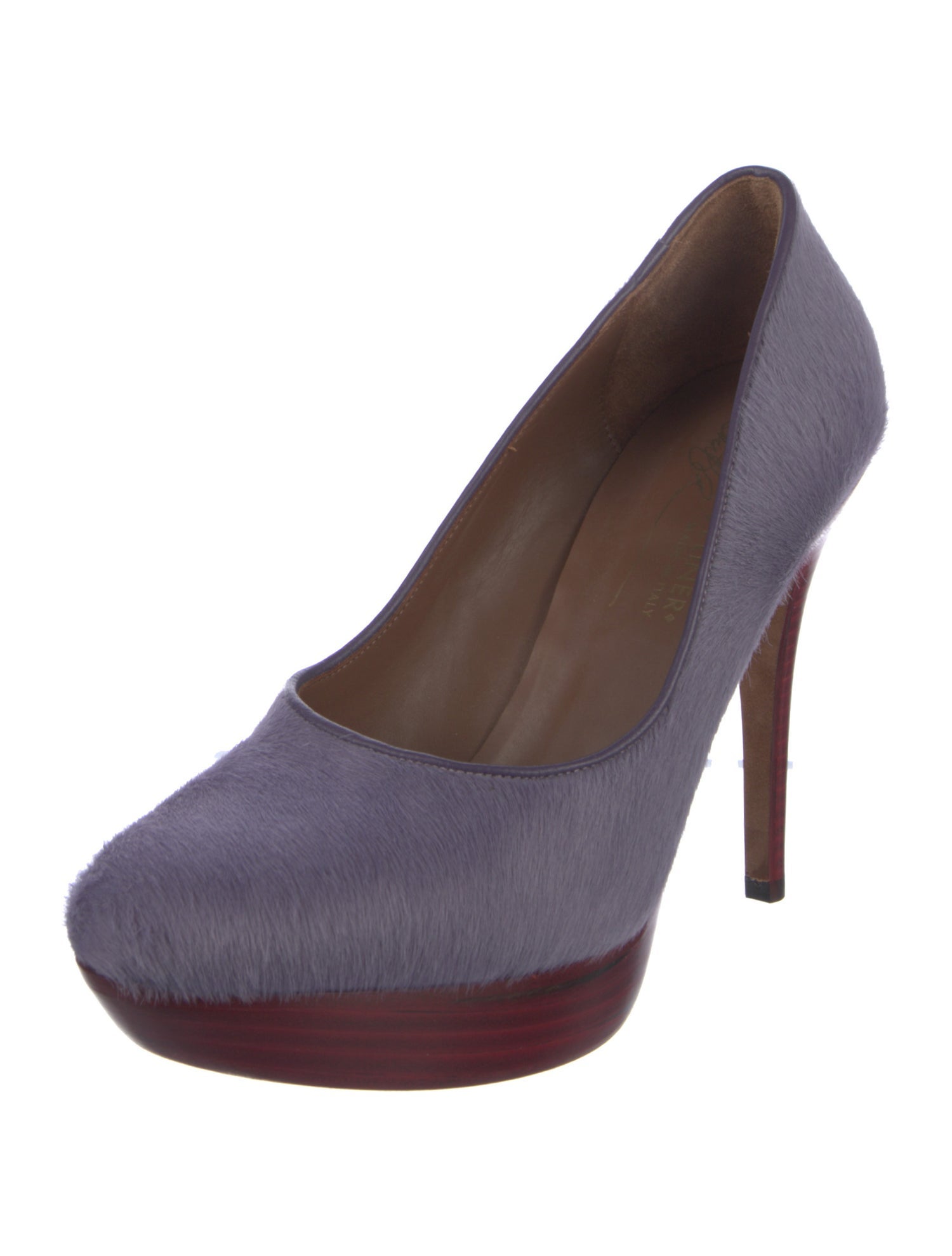 Donald Pliner Ponyhair Leather Trim Embellishment Pumps