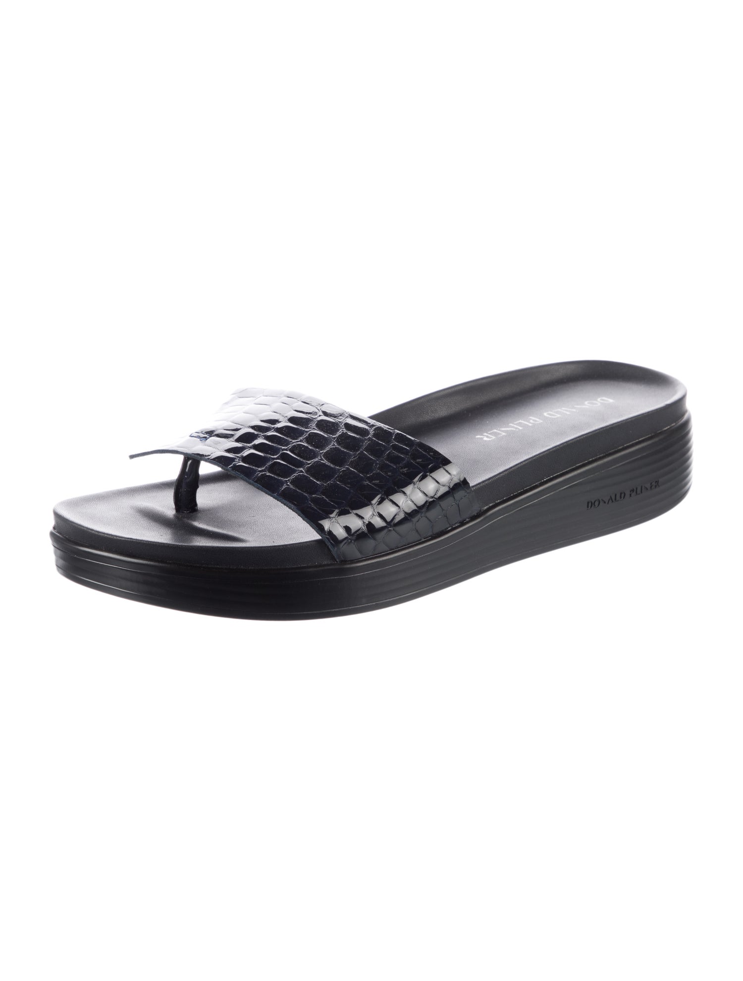 Donald Pliner Leather Printed Slides