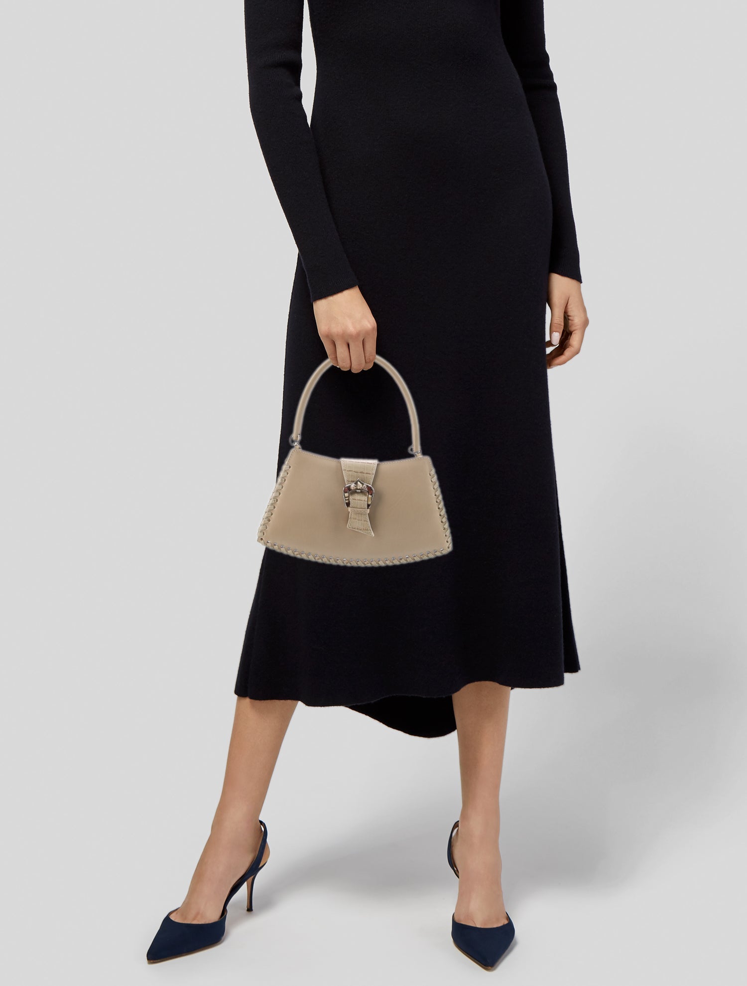 Donald Pliner Leather Top Handle Bag