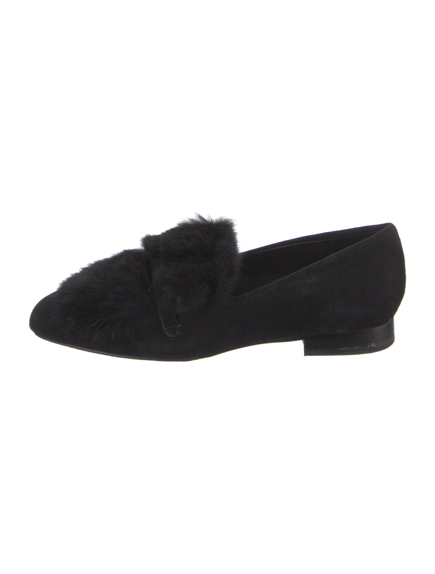Donald Pliner Suede Fur Trim Loafers