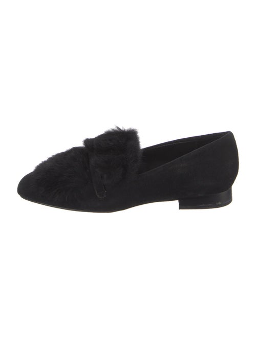 Donald Pliner Suede Fur Trim Loafers