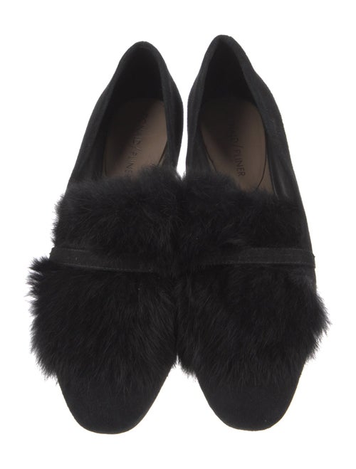 Donald Pliner Suede Fur Trim Loafers