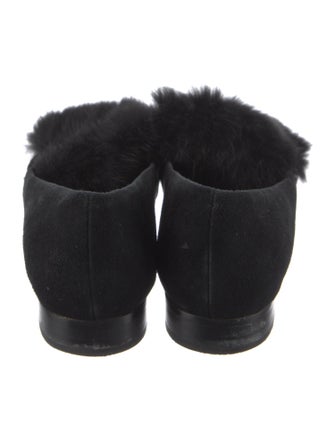 Donald Pliner Suede Fur Trim Loafers