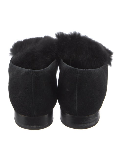 Donald Pliner Suede Fur Trim Loafers