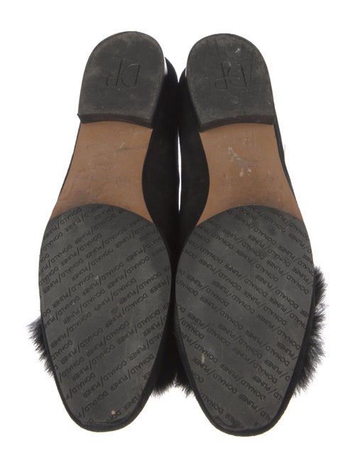 Donald Pliner Suede Fur Trim Loafers