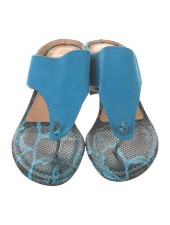 Donald Pliner Suede Animal Print Slides