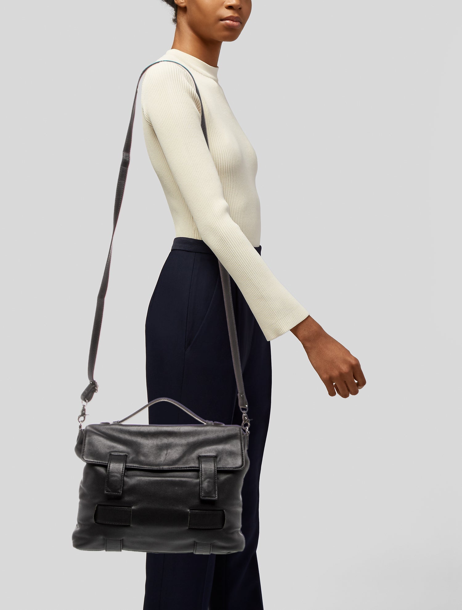 Donald Pliner Leather Messenger Bag