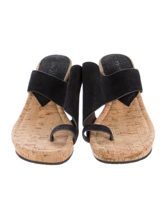 Donald Pliner Suede Colorblock Pattern Slides
