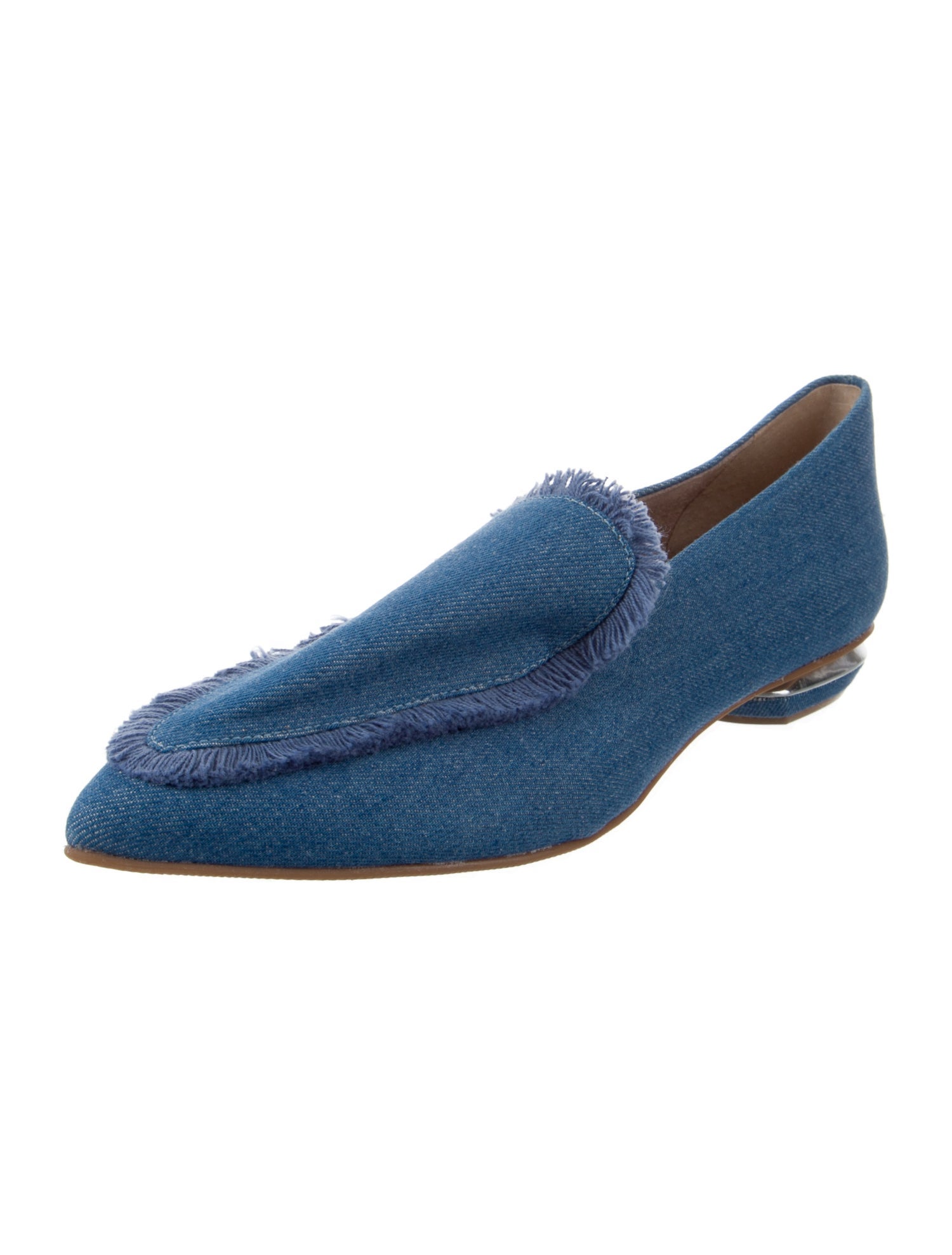 Donald Pliner Denim Fringe Trim Accent Loafers