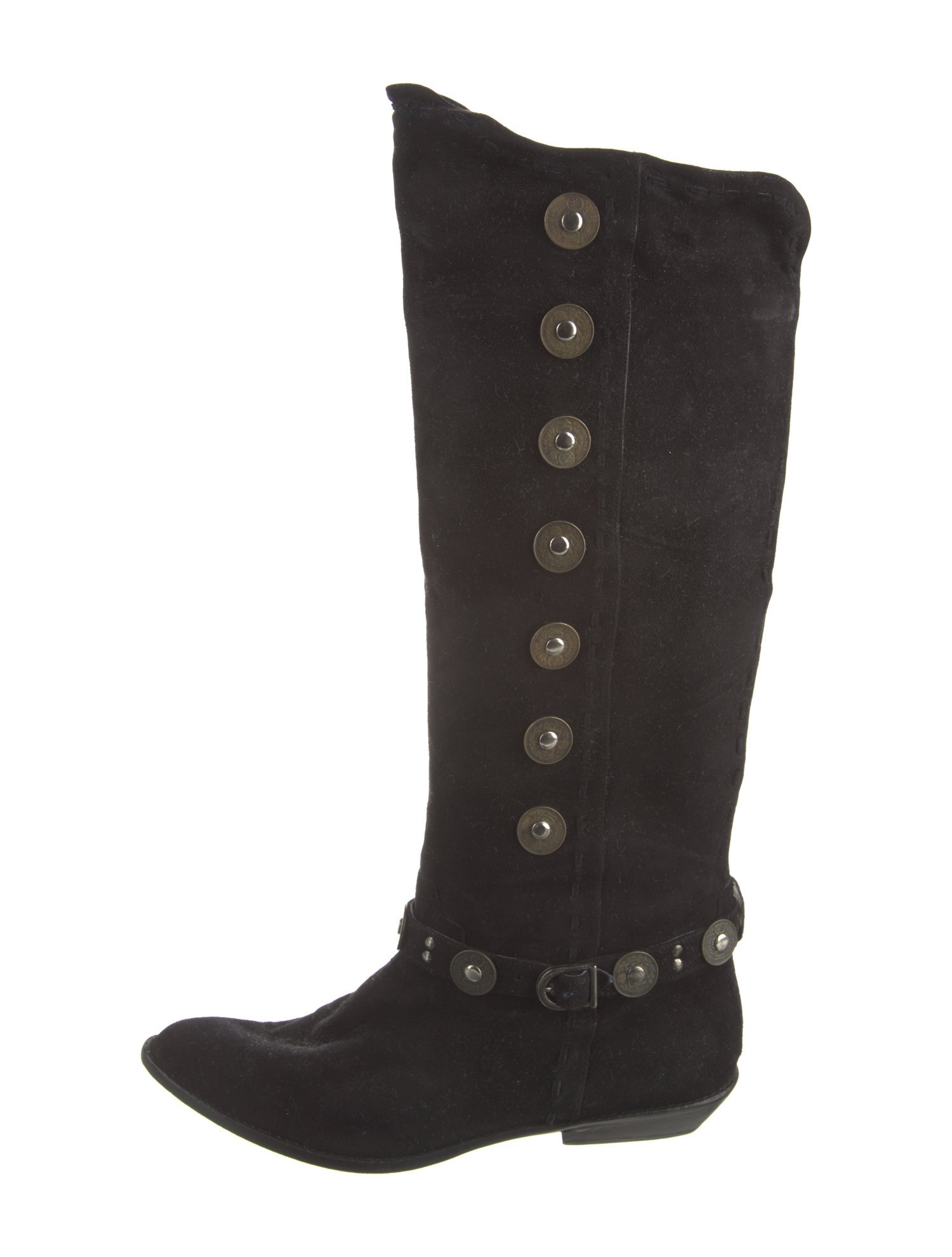 Donald Pliner Suede Studded Accents Boots