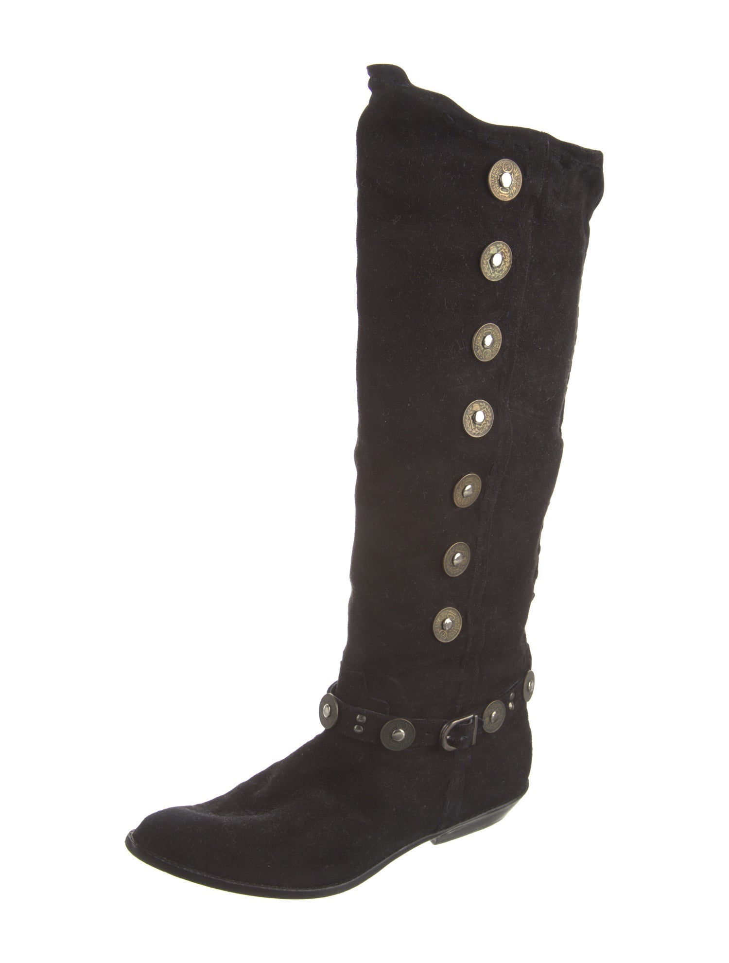 Donald Pliner Suede Studded Accents Boots