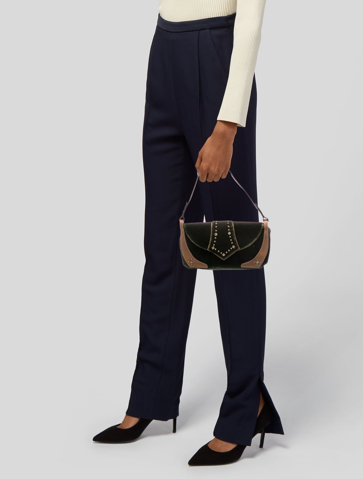 Donald Pliner Velvet Top Handle Bag