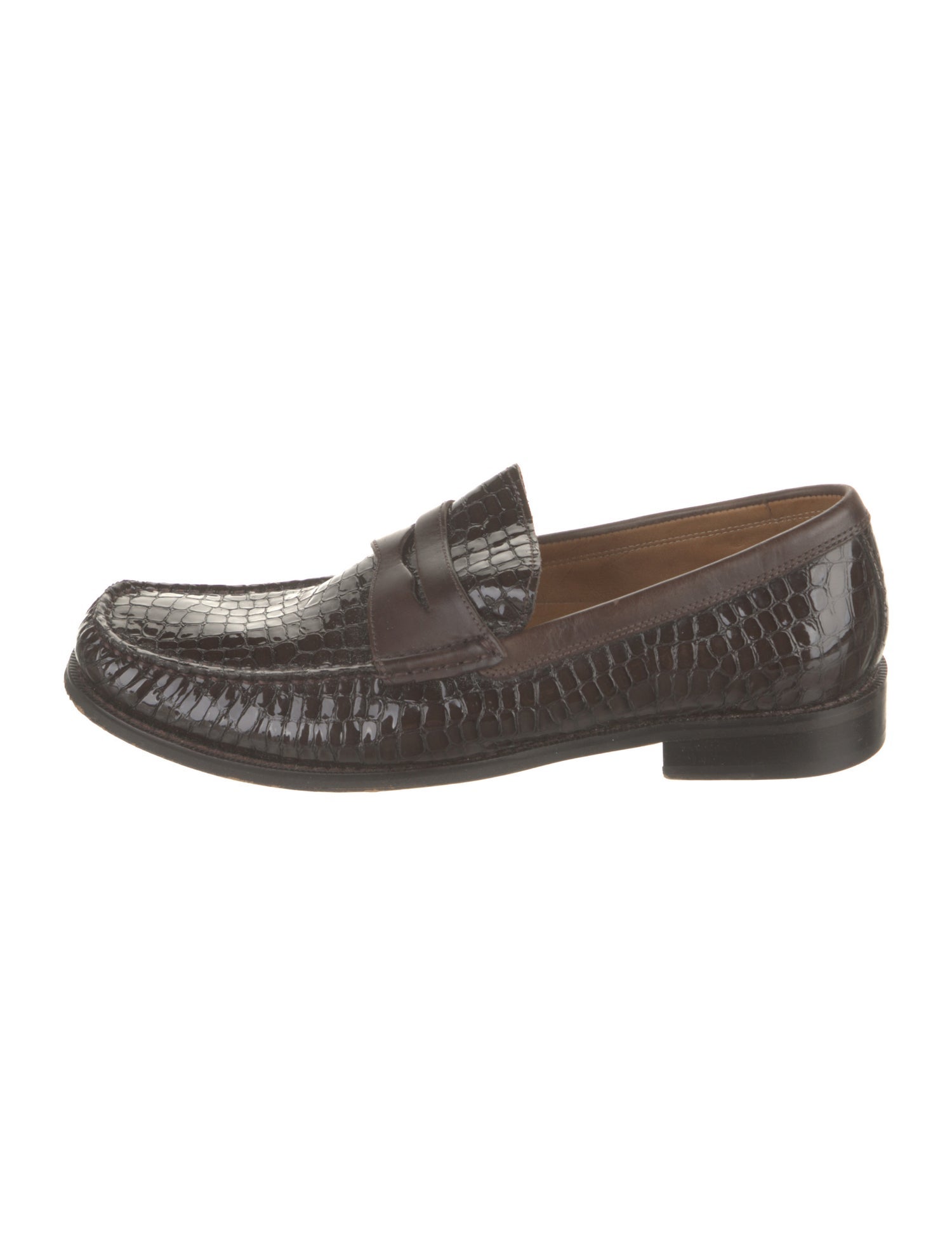 Donald Pliner Patent Leather Animal Print Loafers