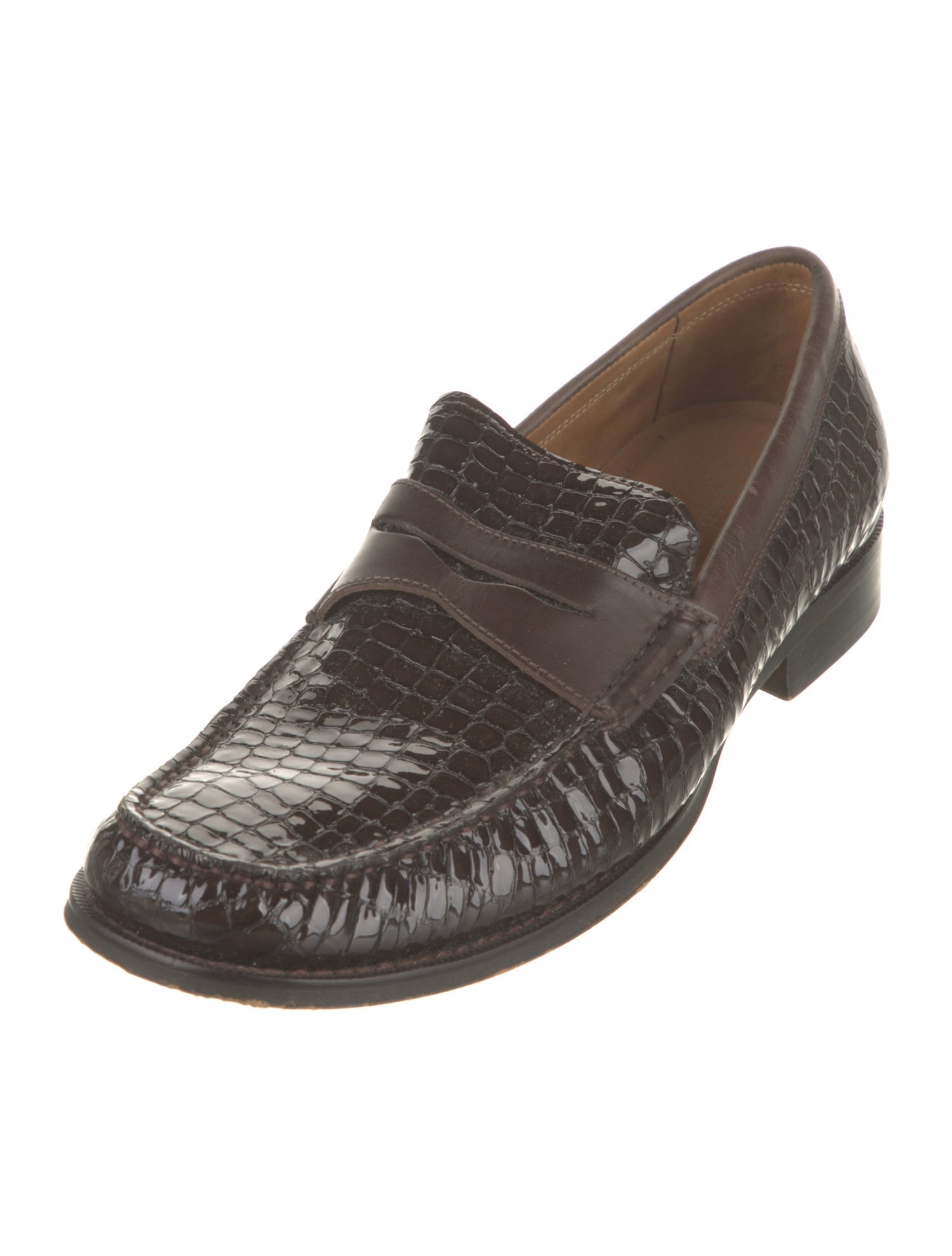 Donald Pliner Patent Leather Animal Print Loafers