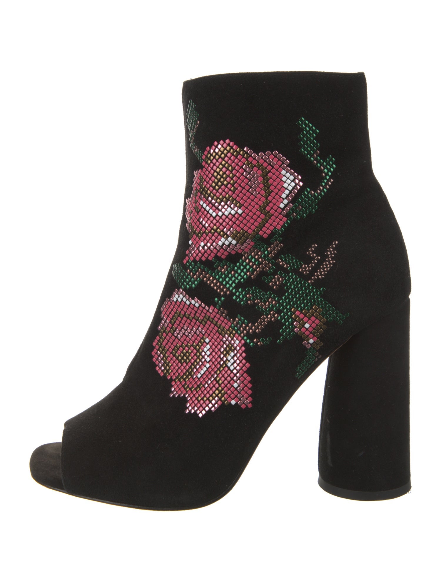Donald Pliner Suede Floral Print Sock Boots