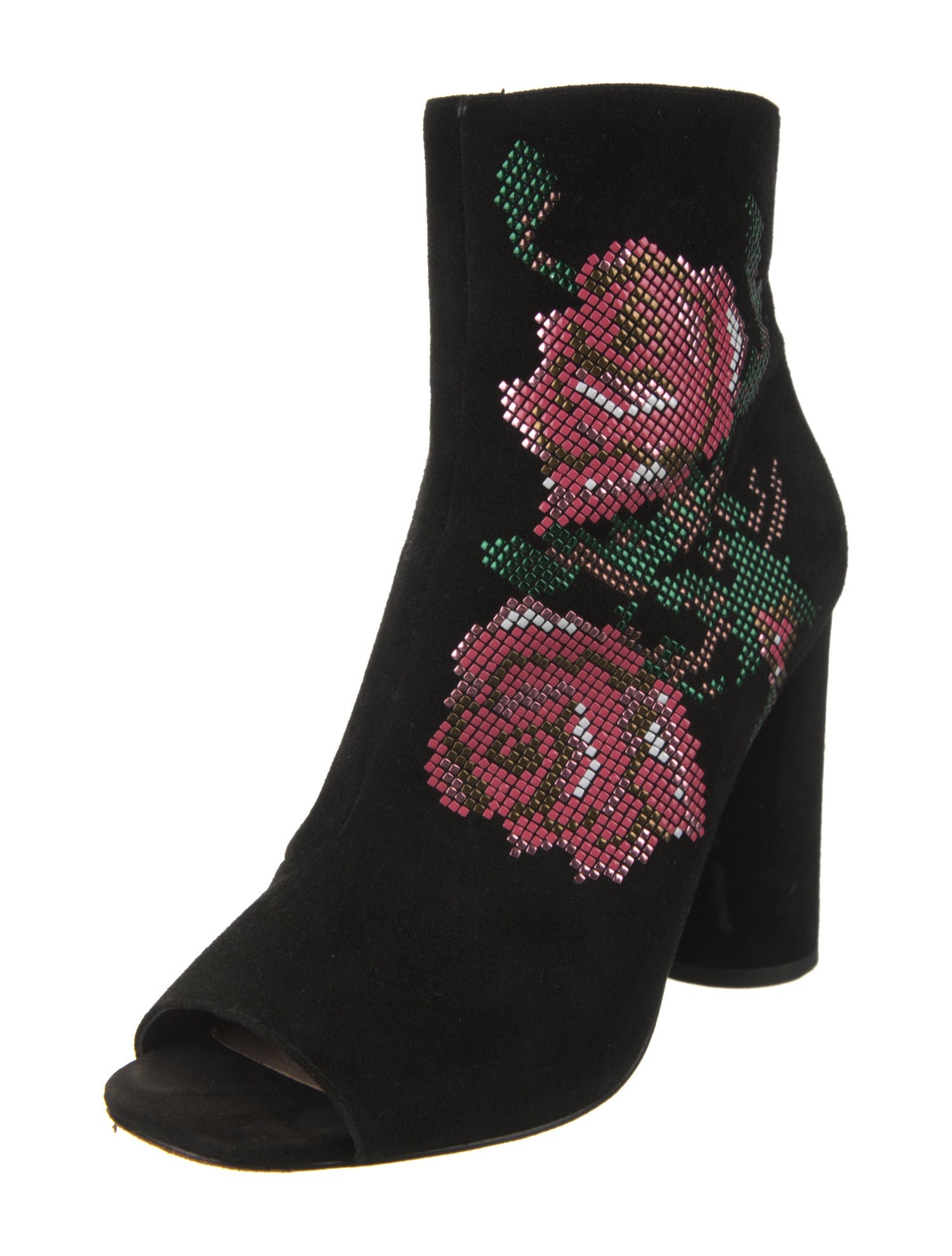 Donald Pliner Suede Floral Print Sock Boots