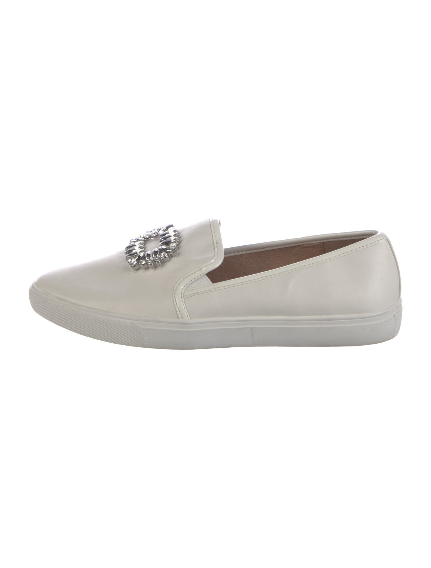Donald Pliner Leather Crystal Embellishments Sneakers