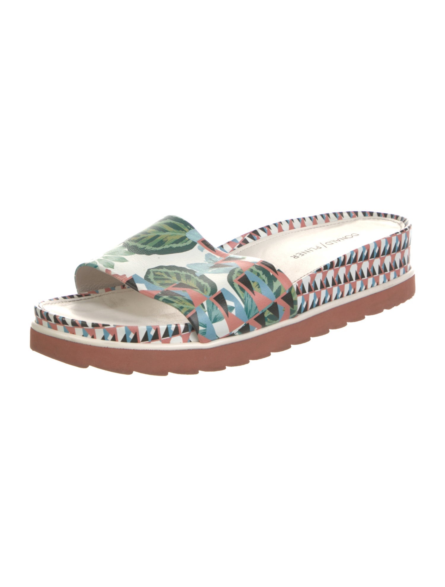 Donald Pliner Leather Printed Slides