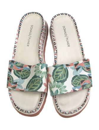 Donald Pliner Leather Printed Slides