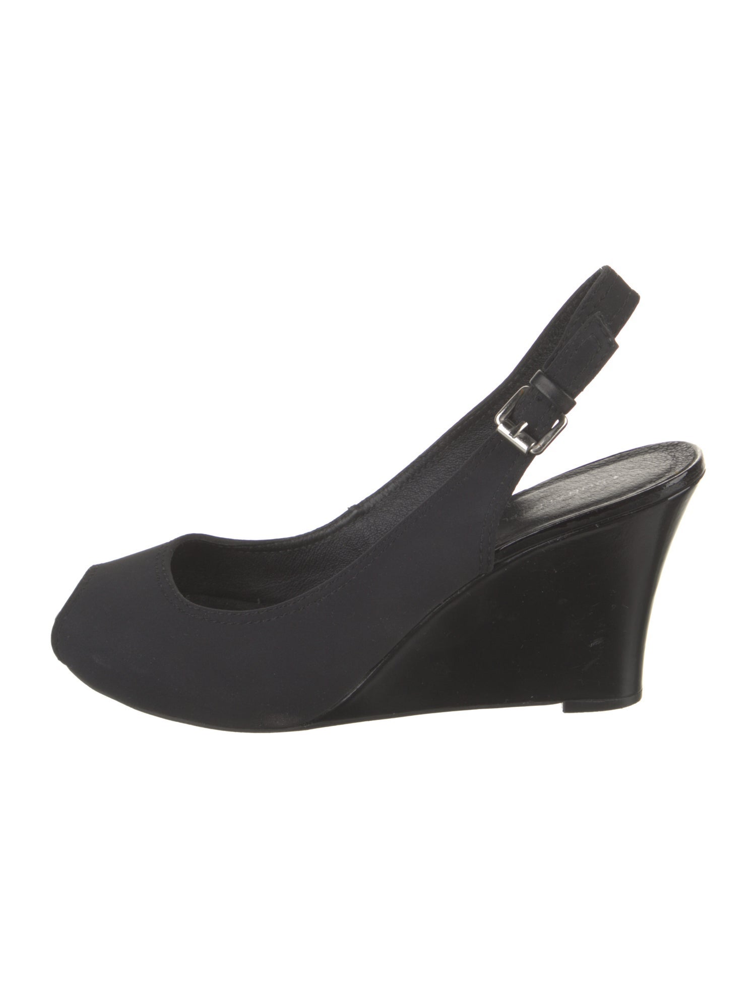 Donald Pliner Neoprene Leather Trim Embellishment Slingback Pumps