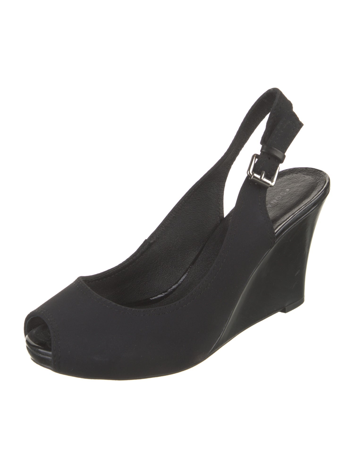 Donald Pliner Neoprene Leather Trim Embellishment Slingback Pumps