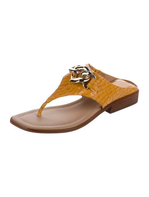 Donald Pliner Embossed Leather Flip Flops