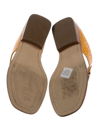 Donald Pliner Embossed Leather Flip Flops