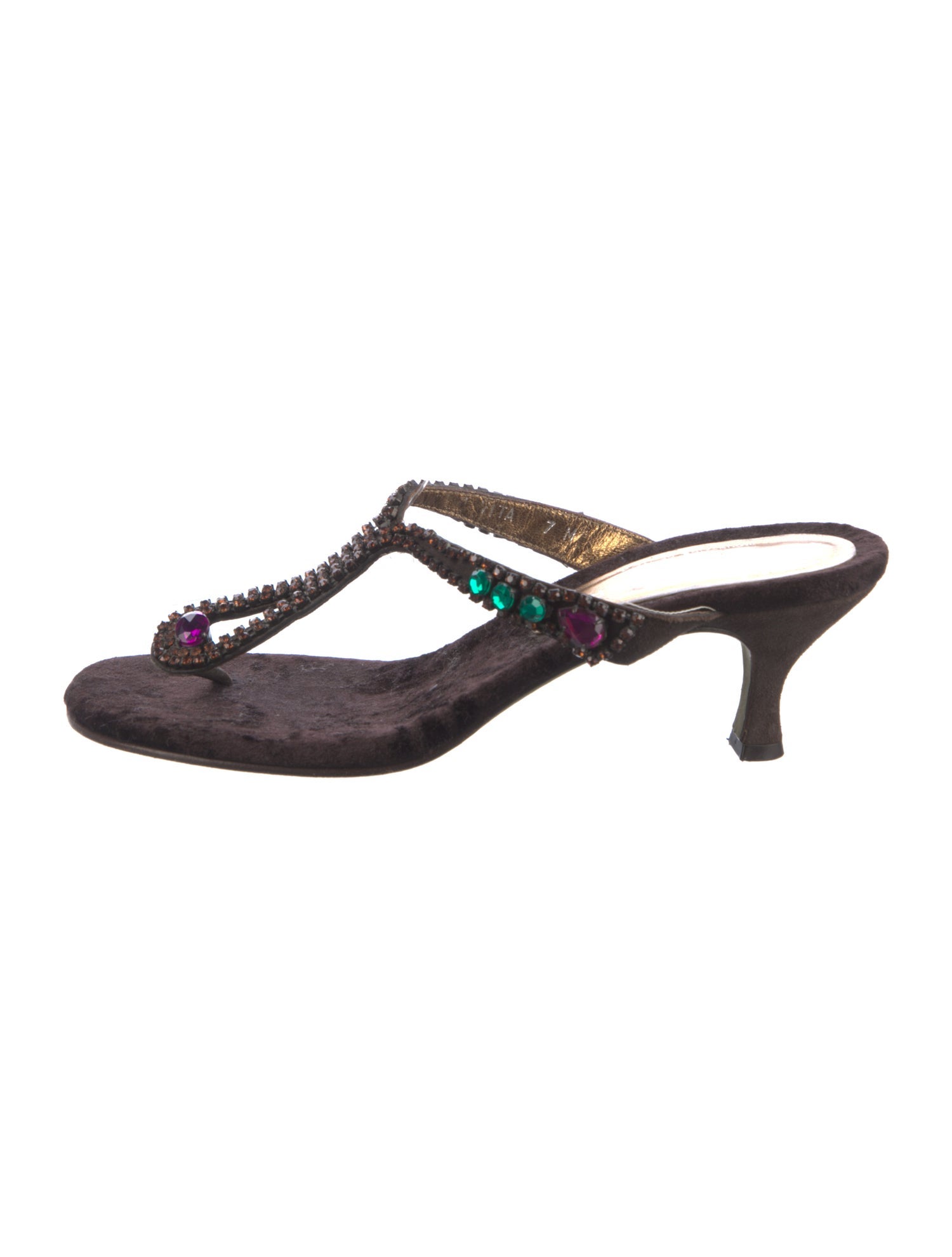 Donald Pliner Velvet T-Strap Sandals