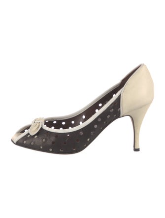 Donald Pliner Leather Colorblock Pattern Pumps