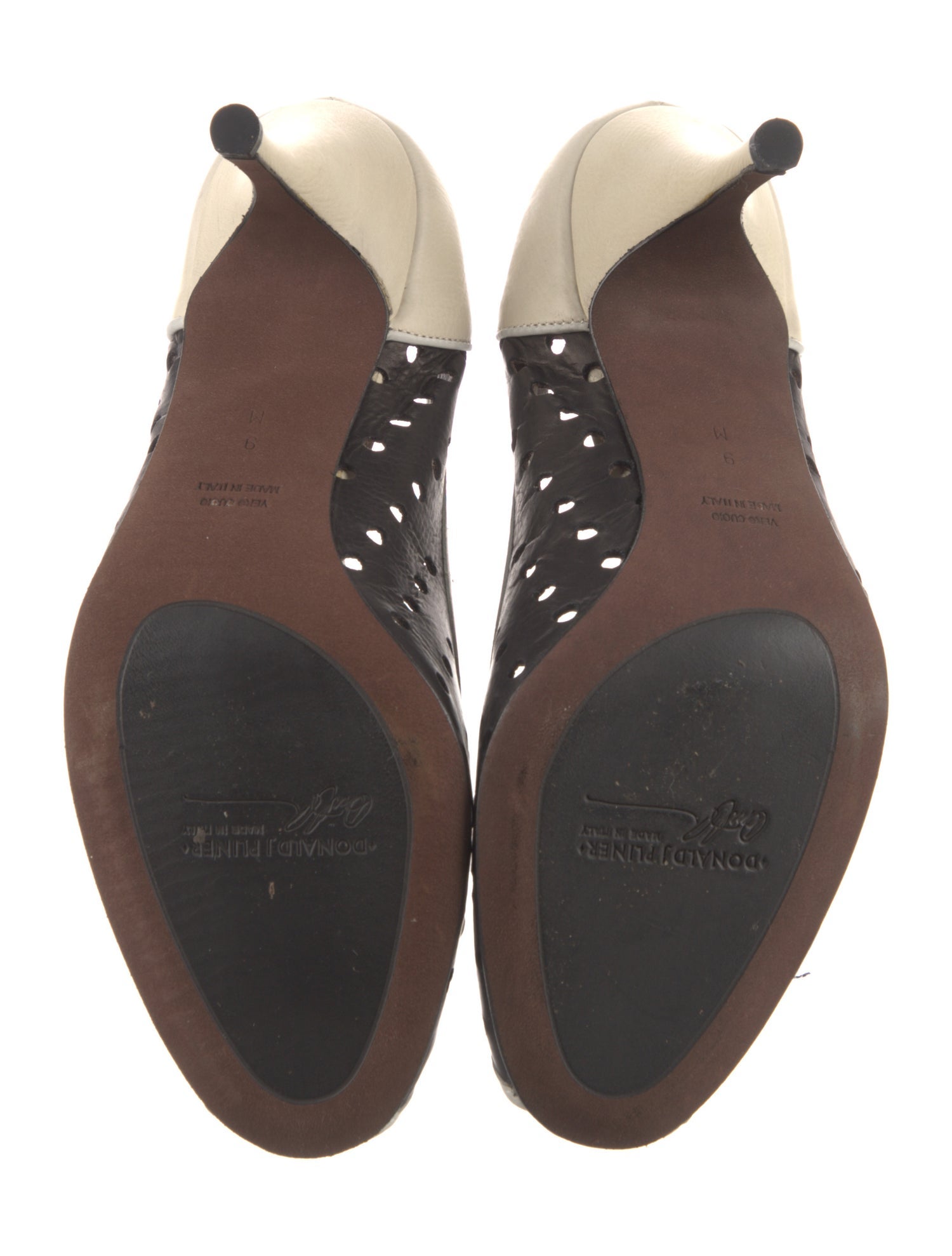 Donald Pliner Leather Colorblock Pattern Pumps