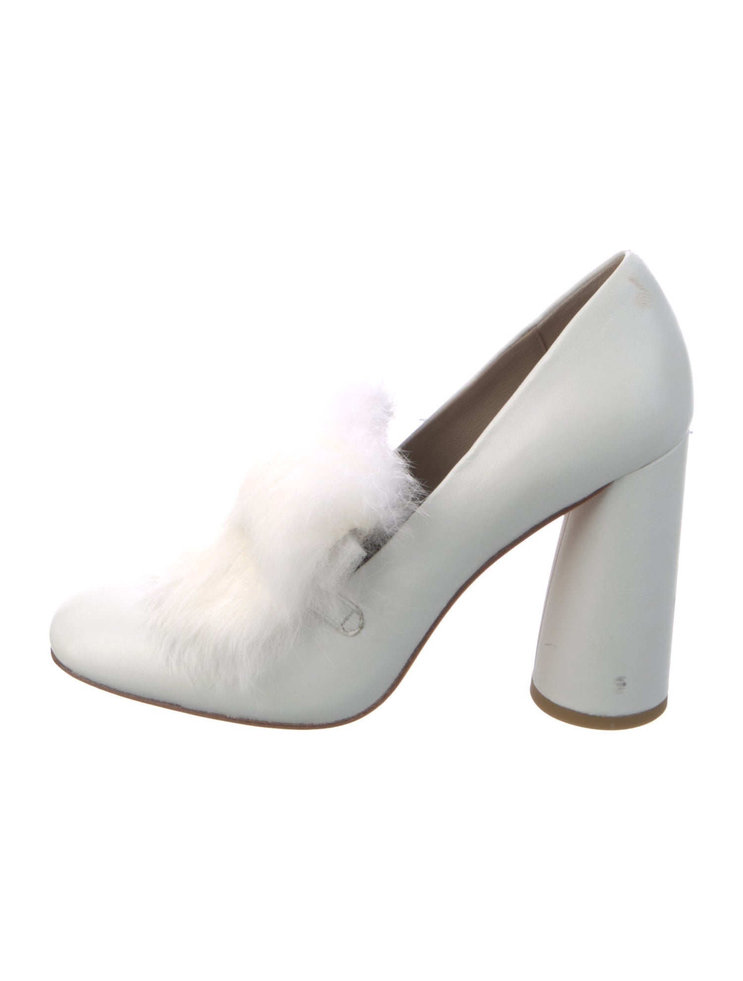 Donald Pliner Leather Faux Fur Trim Pumps