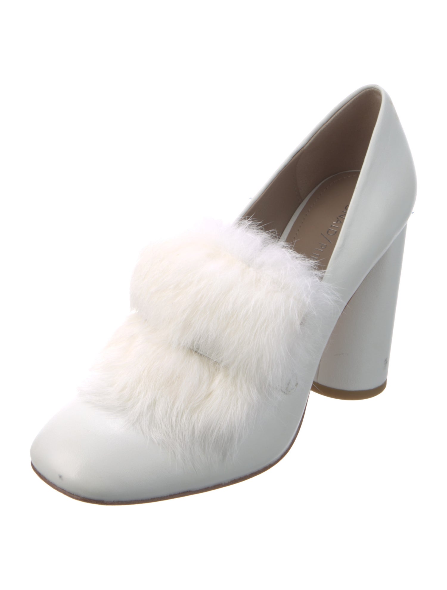 Donald Pliner Leather Faux Fur Trim Pumps