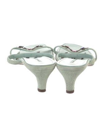 Donald Pliner Suede Crystal Embellishments Slides