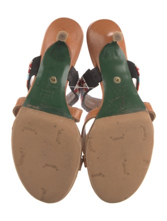 Donald Pliner Leather Beaded Accents Slides