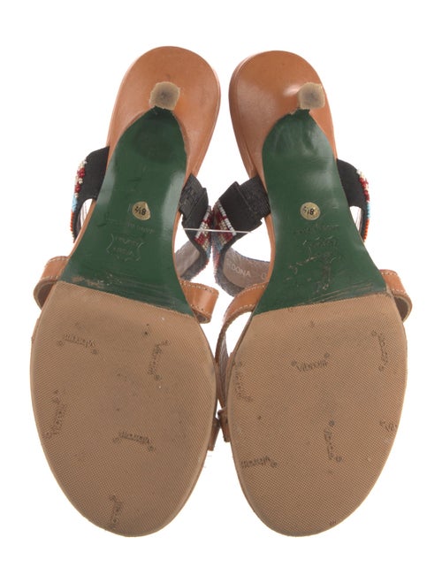 Donald Pliner Leather Beaded Accents Slides