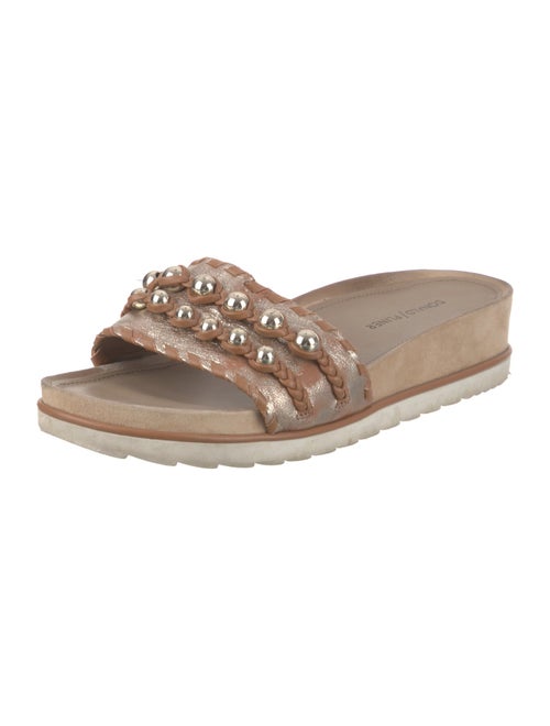 Donald Pliner Leather Whipstitch Trim Slides