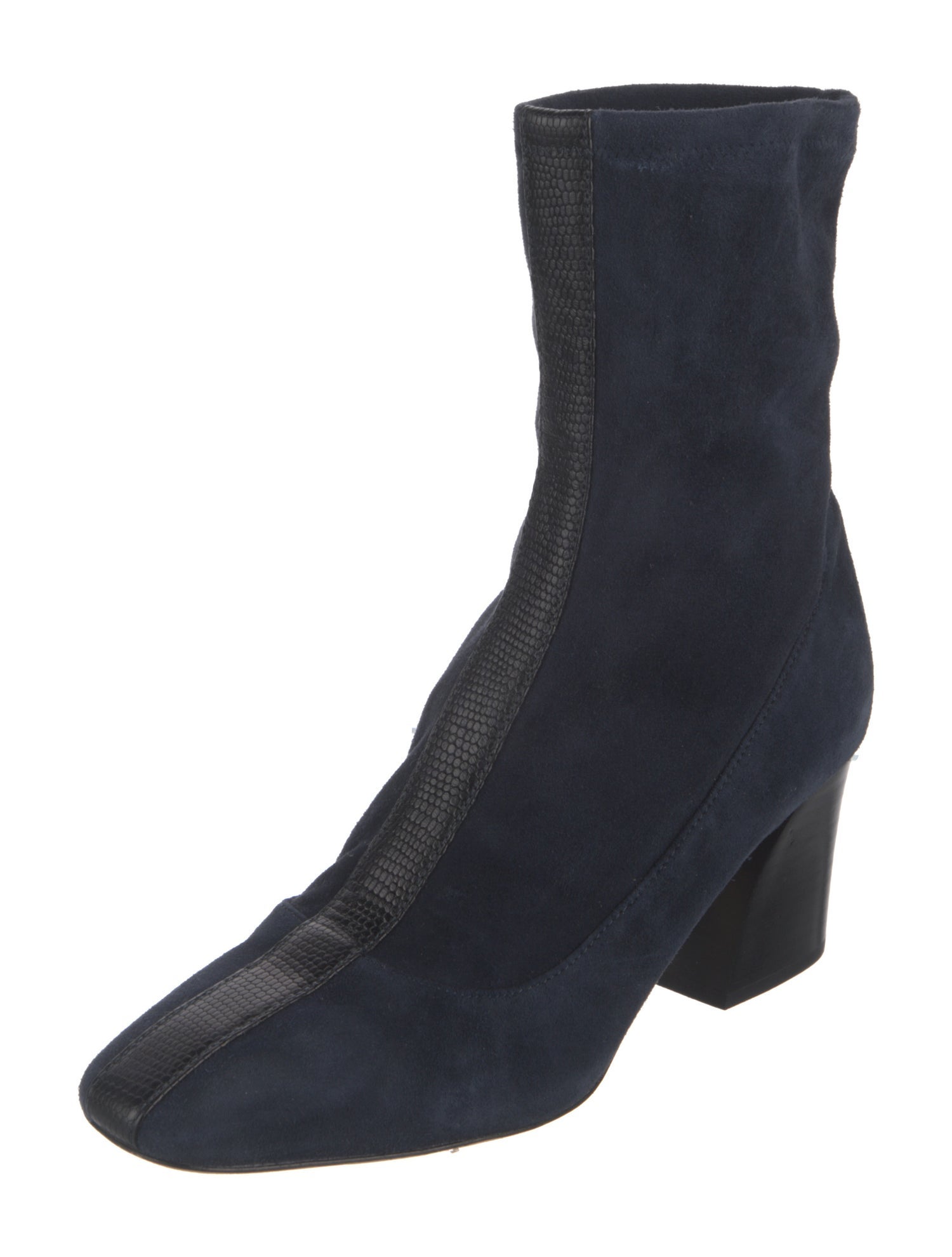 Donald Pliner Suede Leather Trim Embellishment Sock Boots