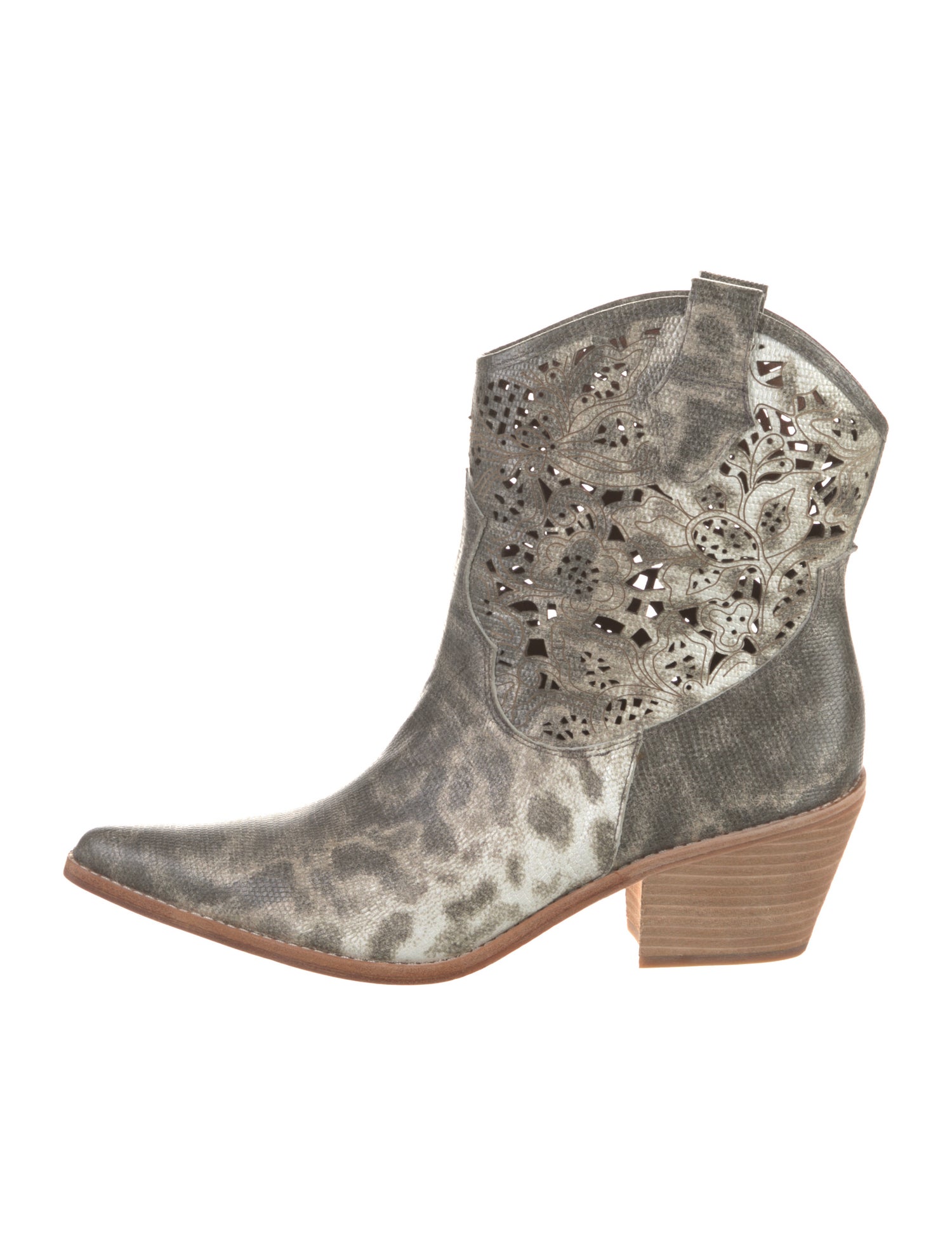 Donald Pliner Leather Animal Print Western Boots