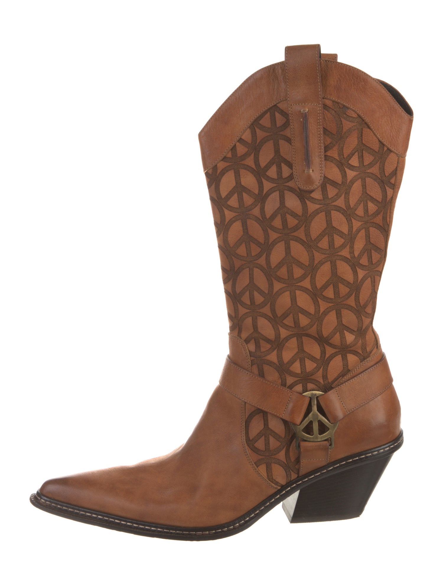 Donald Pliner Leather Printed Western Boots