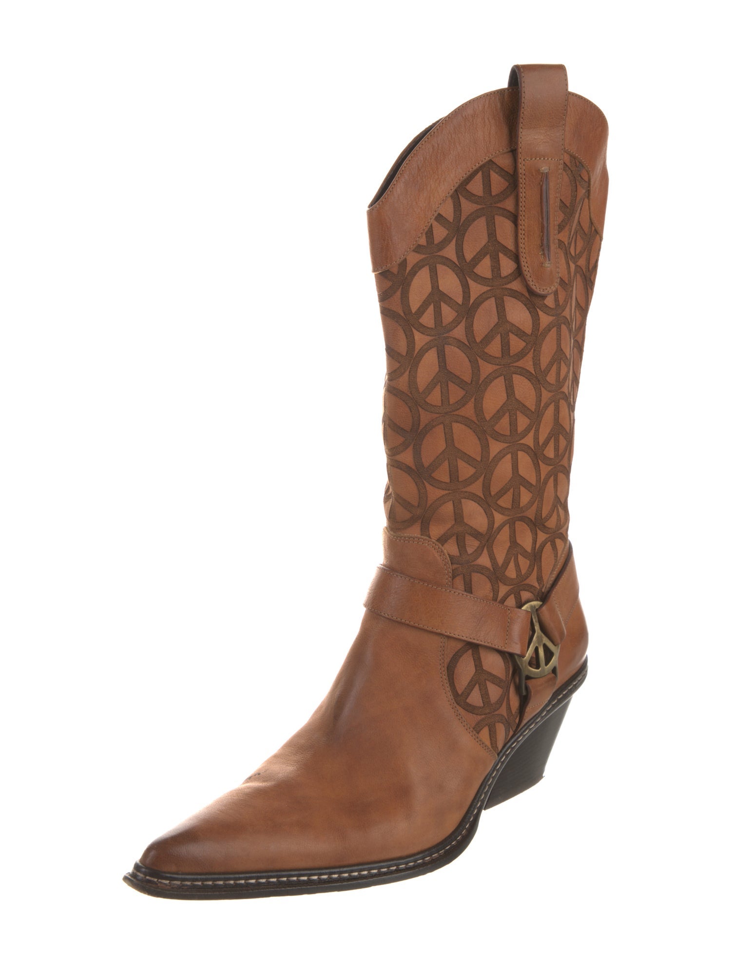 Donald Pliner Leather Printed Western Boots