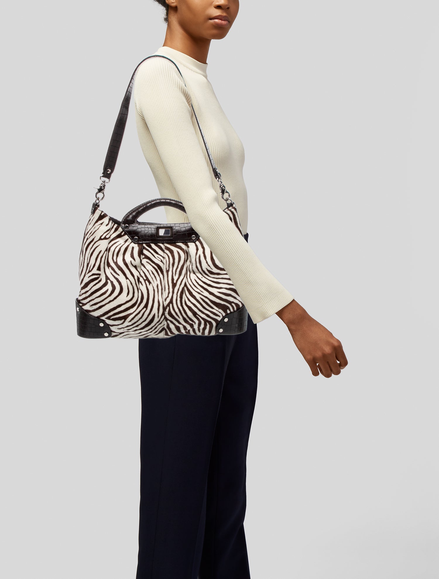 Donald Pliner Ponyhair Top Handle Bag