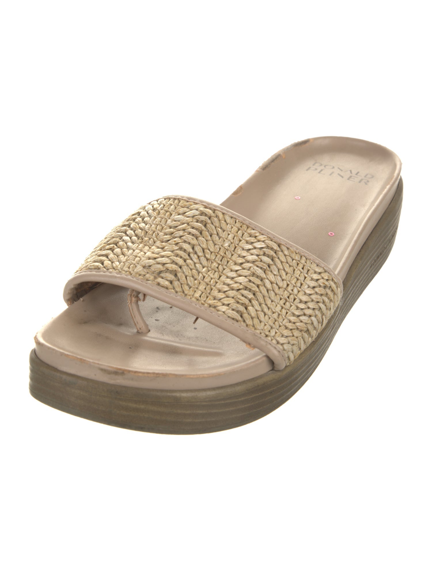 Donald Pliner Leather Leather Trim Embellishment Slides