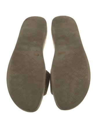 Donald Pliner Leather Leather Trim Embellishment Slides