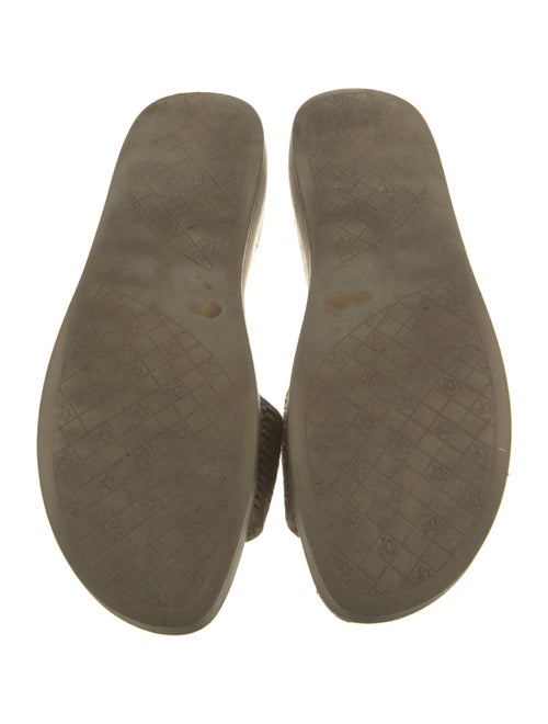 Donald Pliner Leather Leather Trim Embellishment Slides