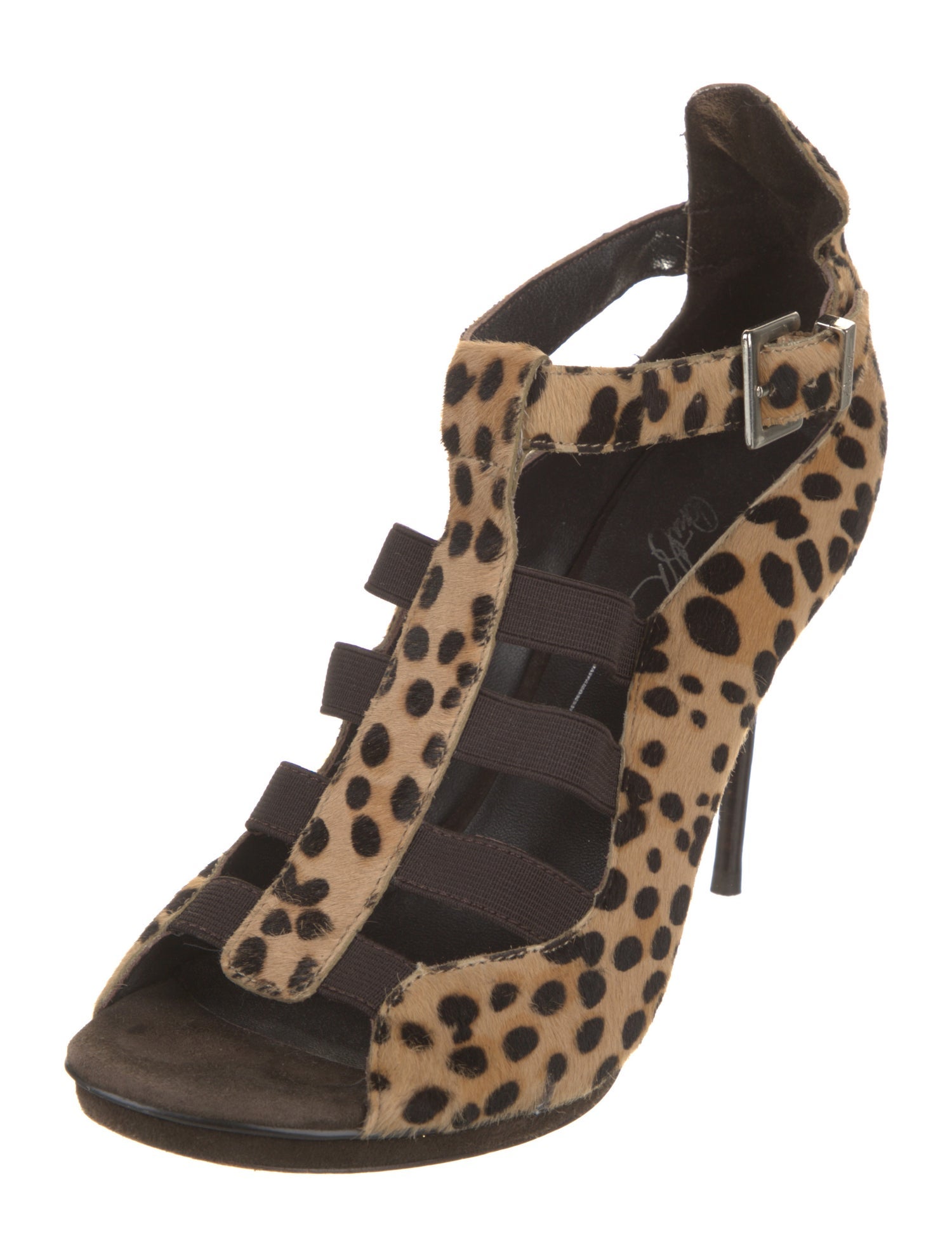 Donald Pliner Ponyhair Animal Print T-Strap Sandals