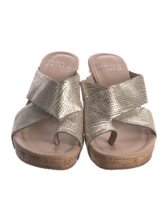 Donald Pliner Leather Printed Slides